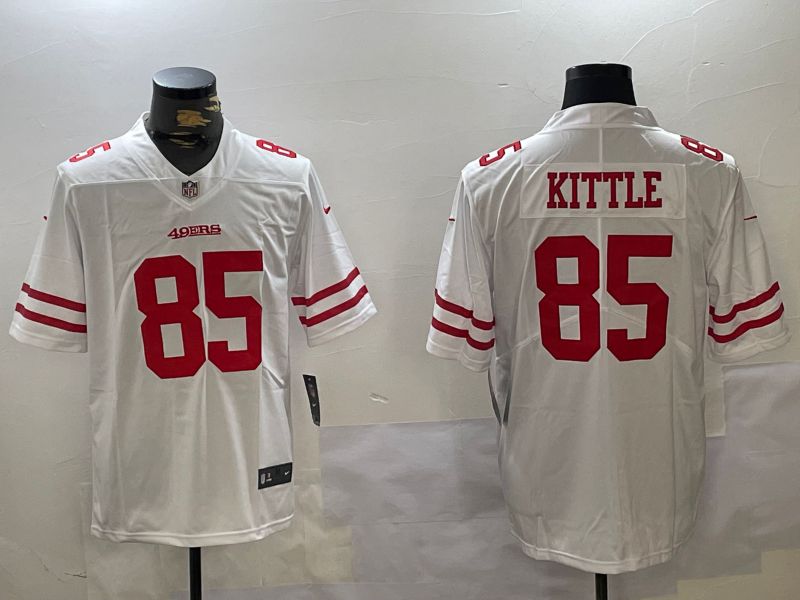 Men San Francisco 49ers 85 Kittle White 2024 Nike Vapor Limited NFL Jersey style 1